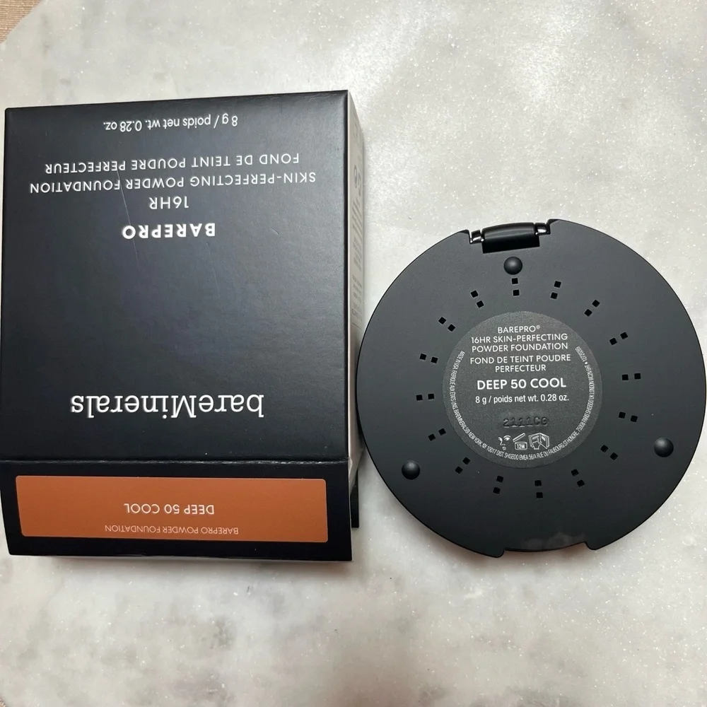 New bareMinerals DEEP 50 COOL‎ Barepro 16HR Skin-Perfecting Powder Foundation